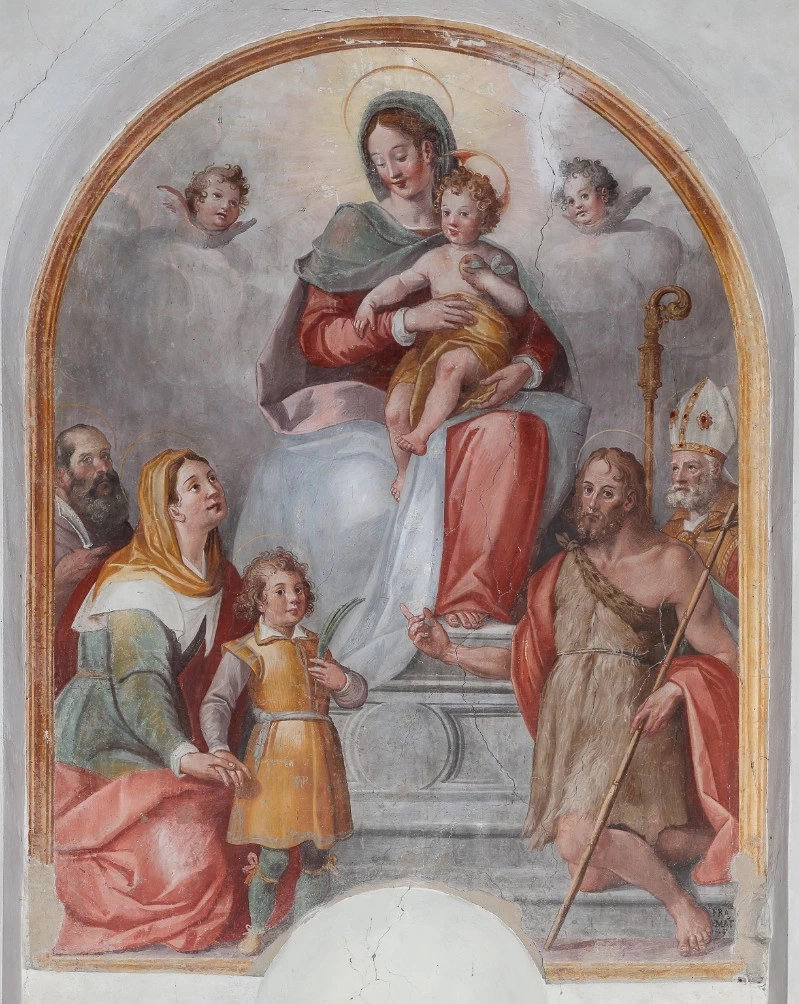 Madonna con Gesù Bambino in trono, San Bartolomeo, Santa Giulitta, San Quirico, San Giovanni Battista, San Zanobi
